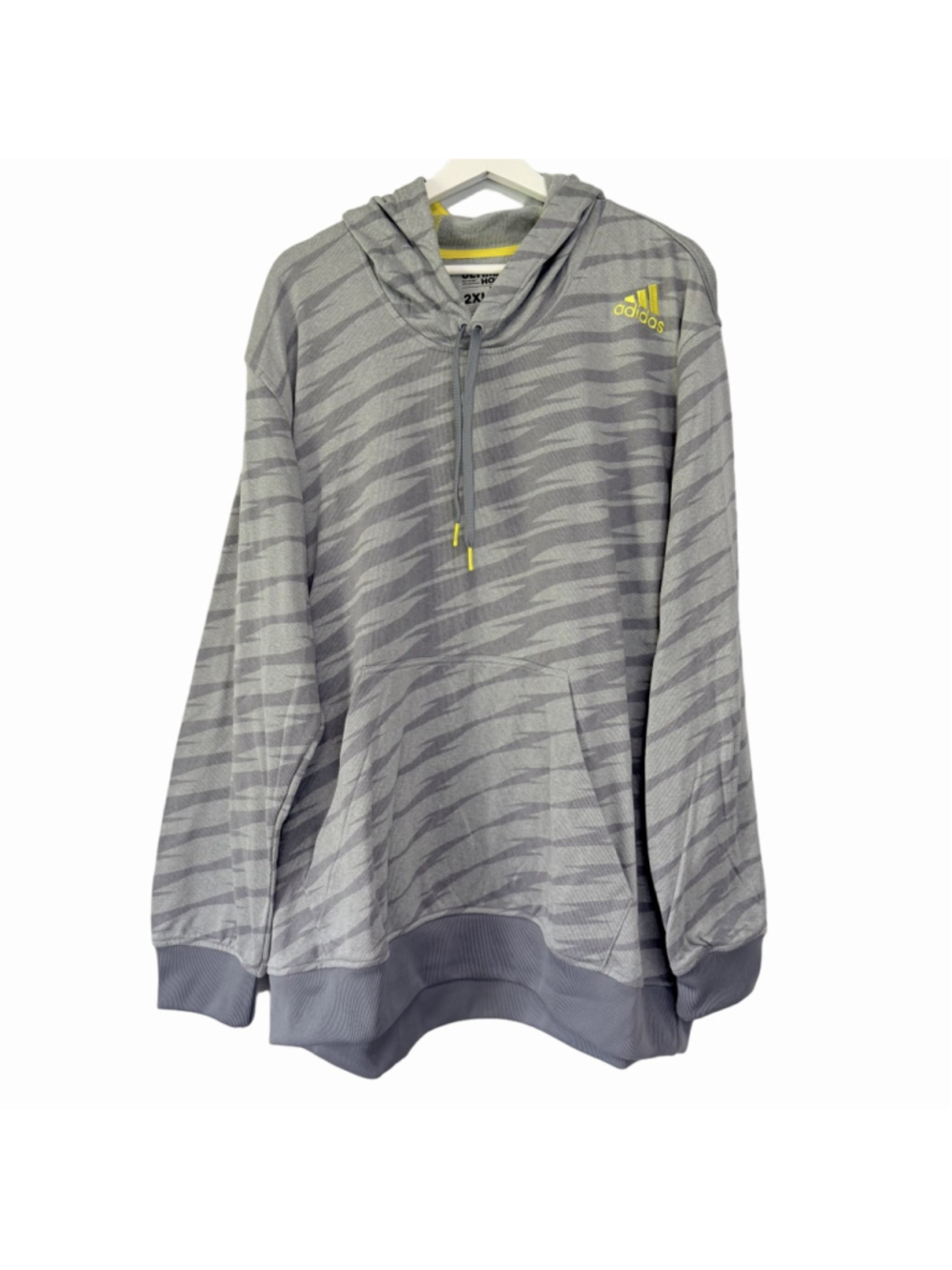 Adidas New Ultimate Hoodie Men's Size XXL Performance Gray Lightning Print